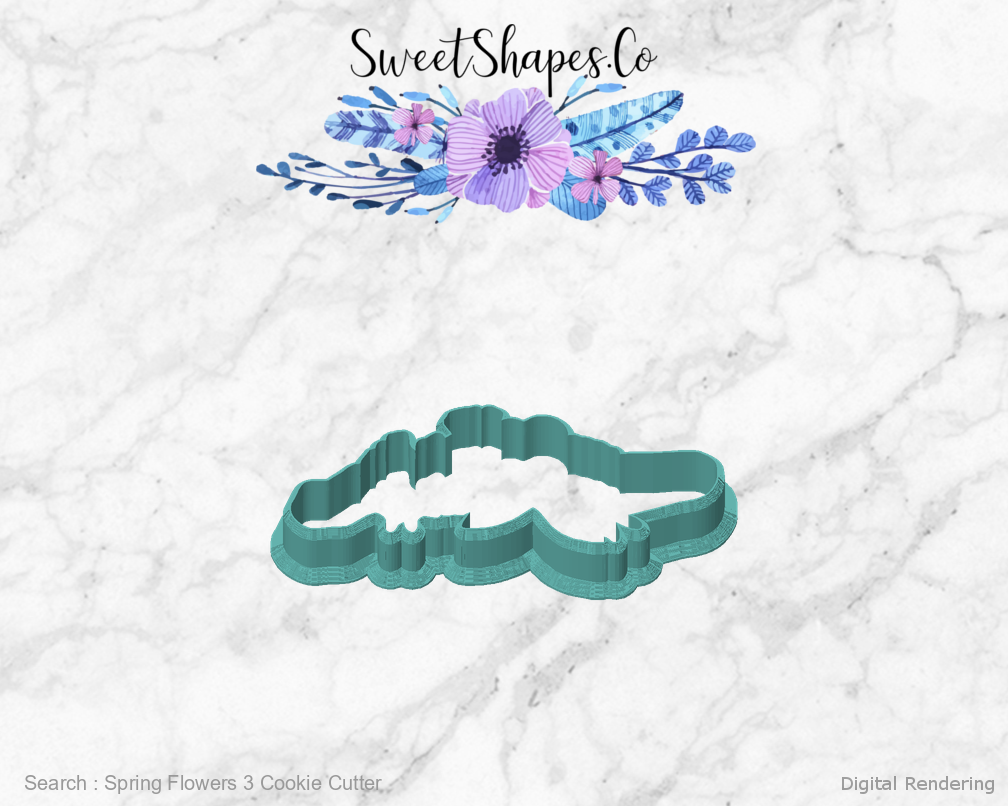 Spring Flowers 3 Cookie Cutter — front view
