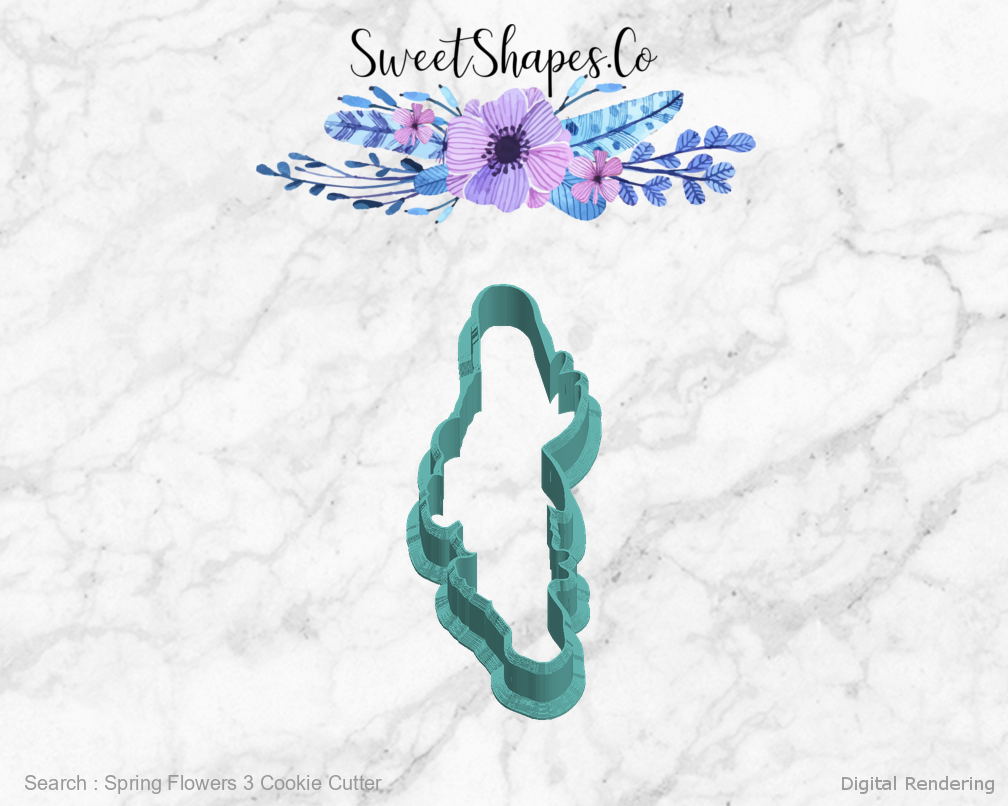 Spring Flowers 3 Cookie Cutter — left view