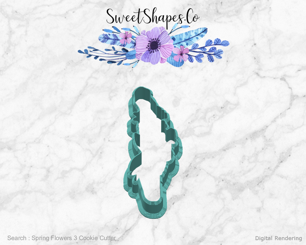 Spring Flowers 3 Cookie Cutter — right view