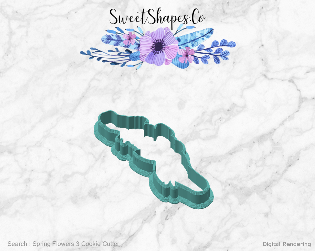 Spring Flowers 3 Cookie Cutter — angled front view