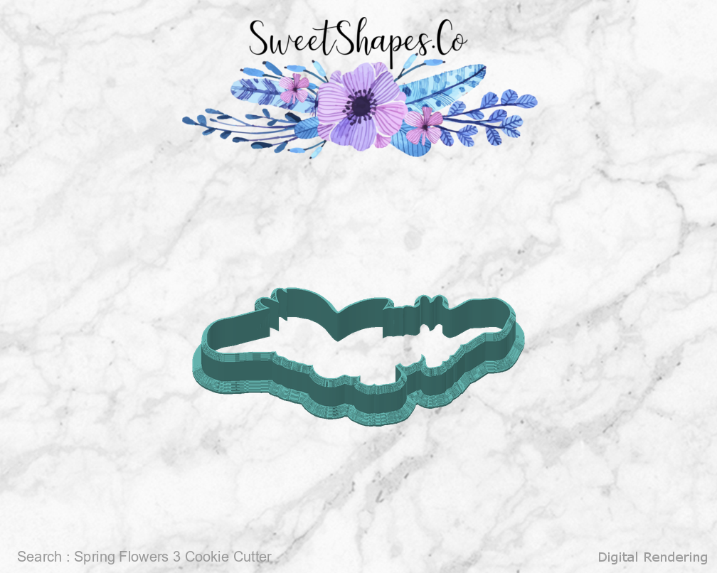Spring Flowers 3 Cookie Cutter — back view
