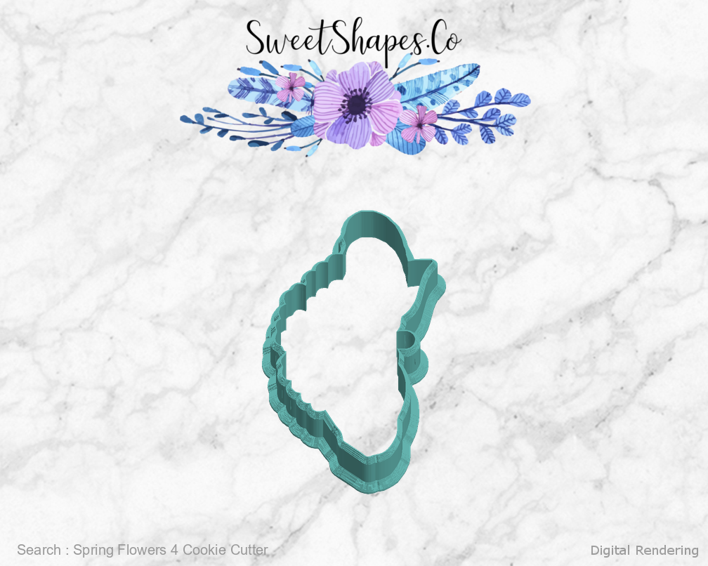 Spring Flowers 4 Cookie Cutter — left view