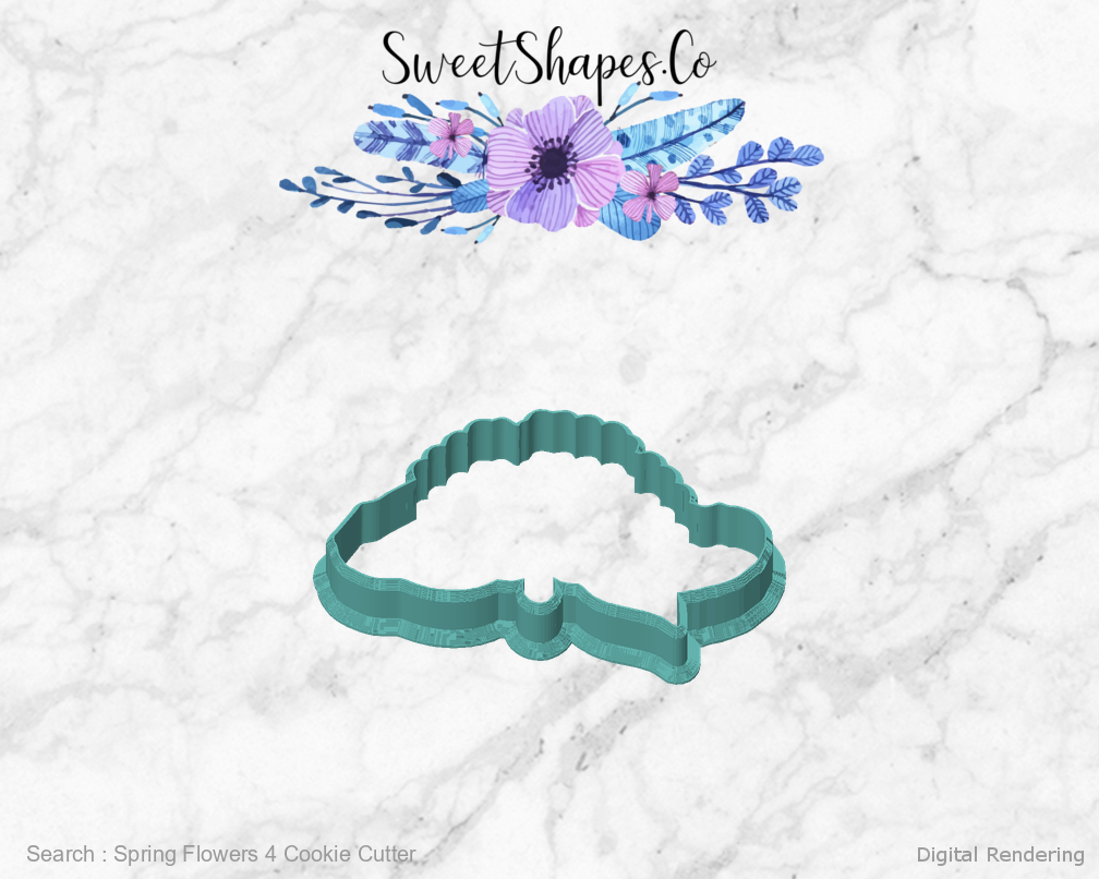 Spring Flowers 4 Cookie Cutter — front view
