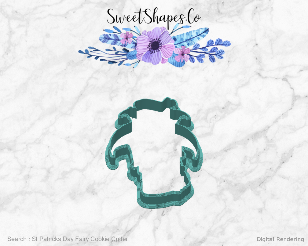 St Patricks Day Fairy Cookie Cutter — back view