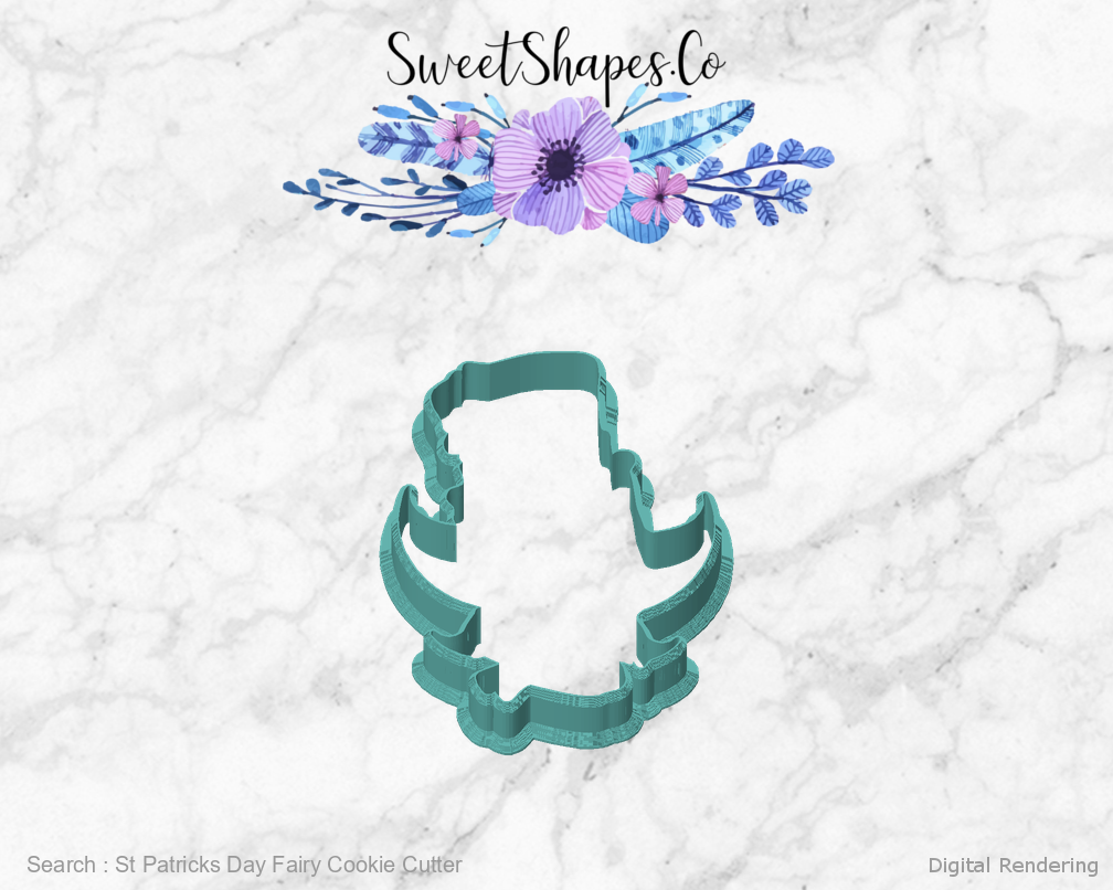 St Patricks Day Fairy Cookie Cutter — front view