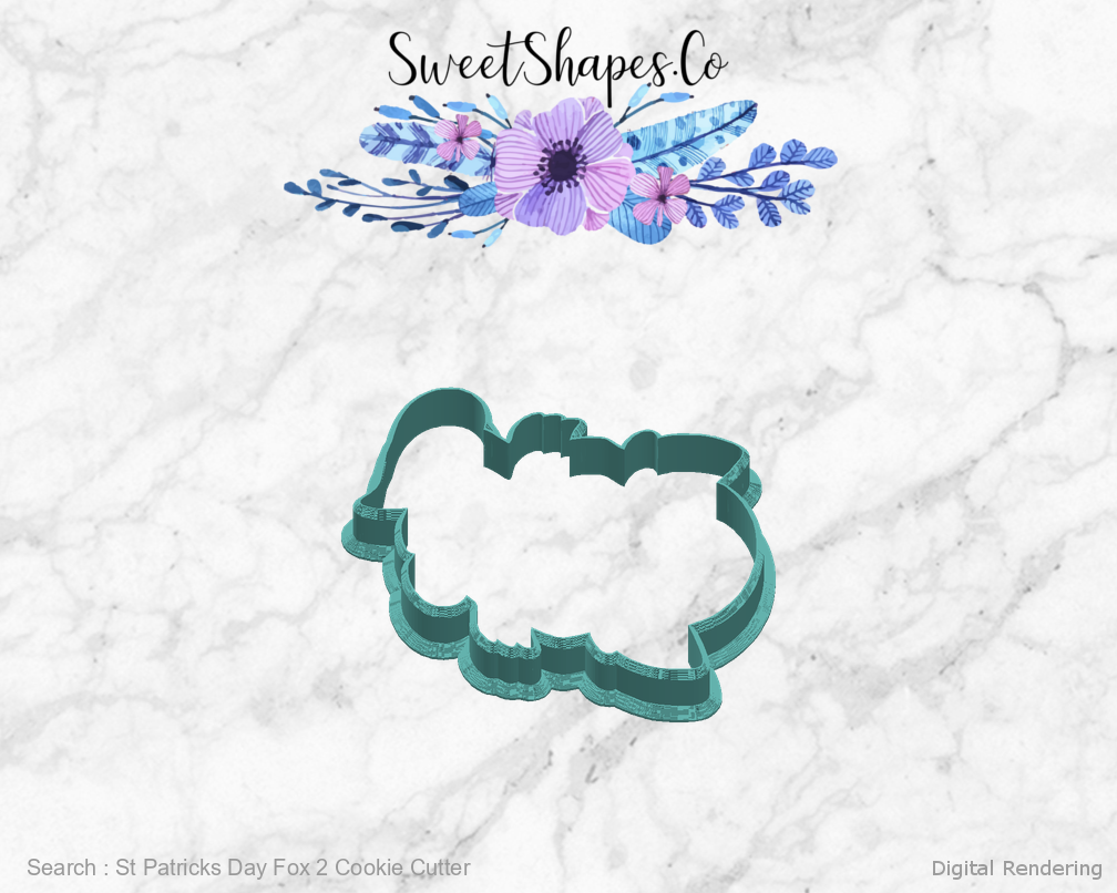 St Patricks Day Fox 2 Cookie Cutter — right view