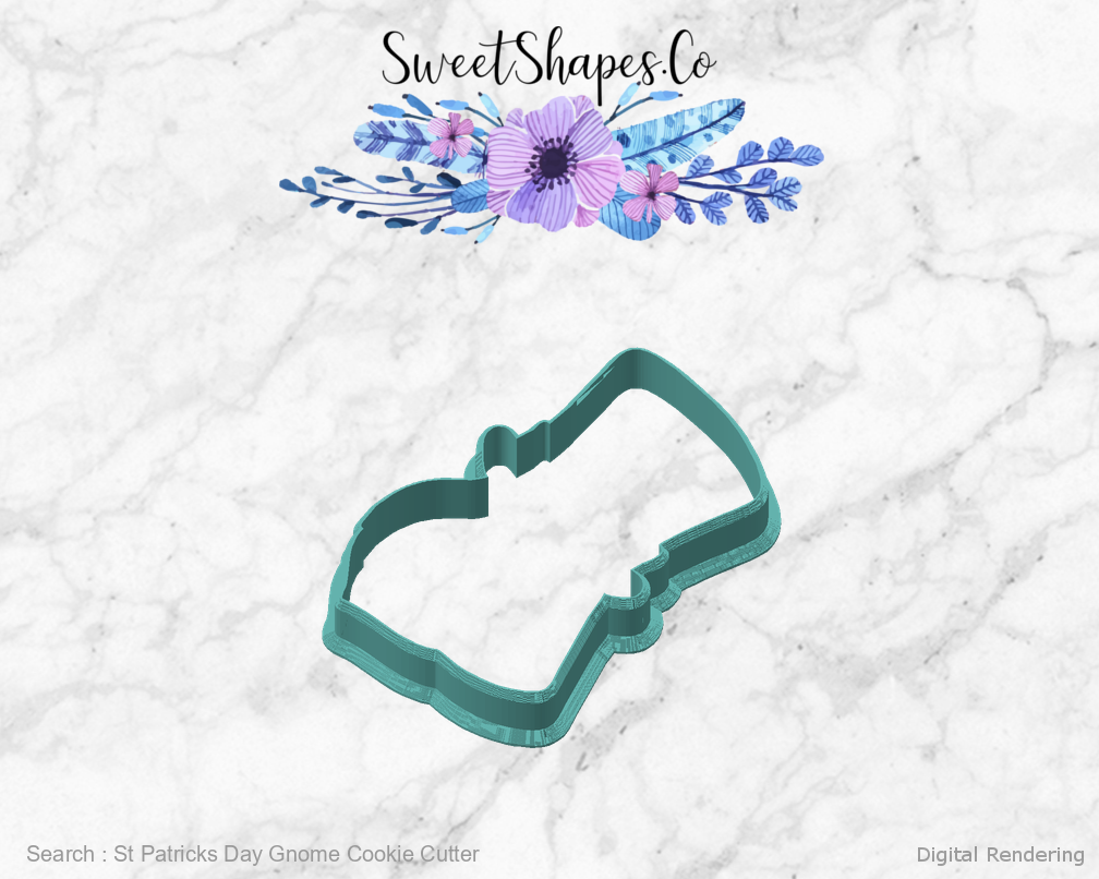 St Patricks Day Gnome Cookie Cutter — angled front view