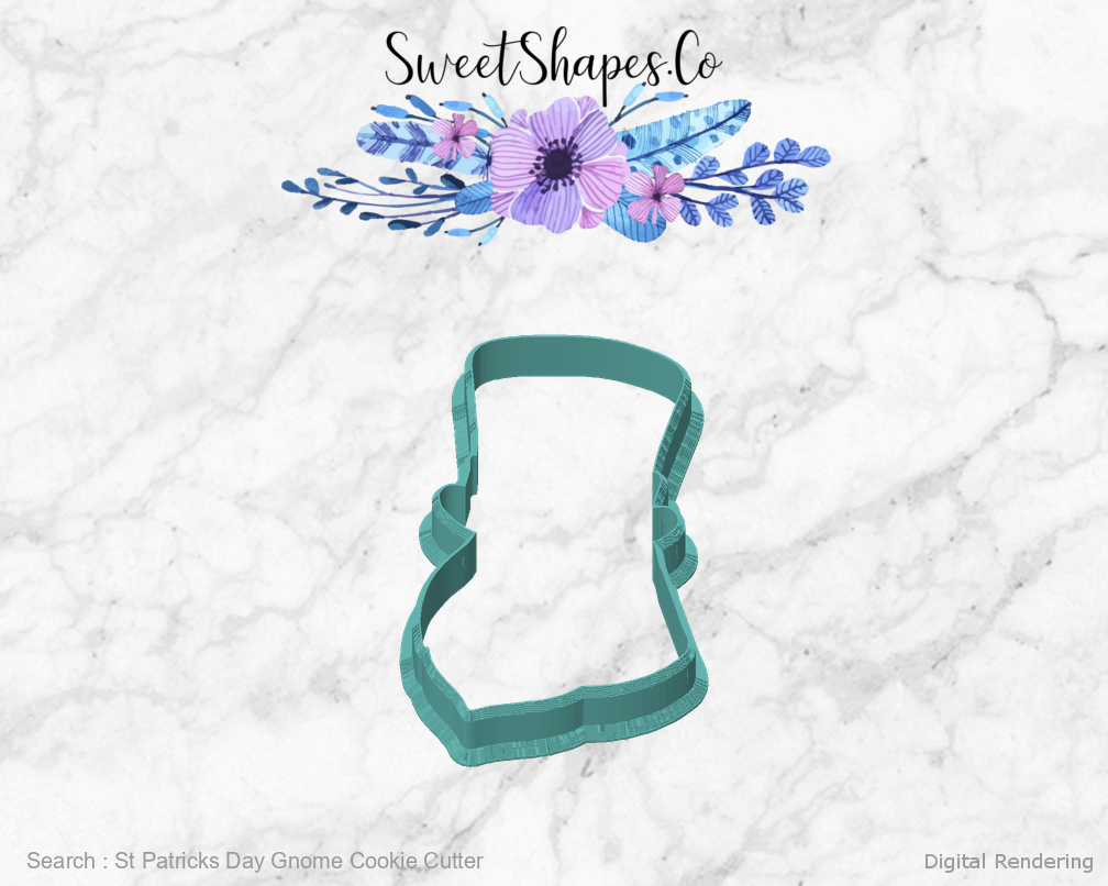 St Patricks Day Gnome Cookie Cutter — front view