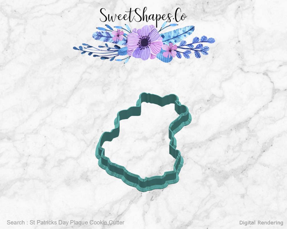 St Patricks Day Plaque Cookie Cutter — right view