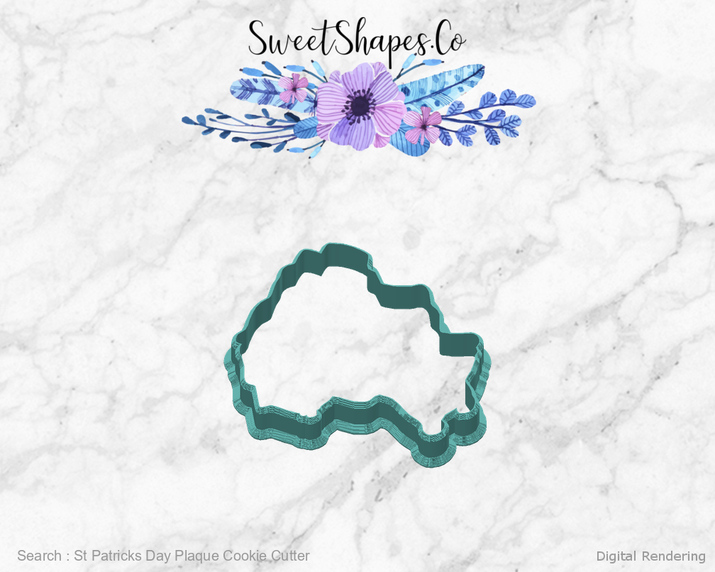 St Patricks Day Plaque Cookie Cutter — back view