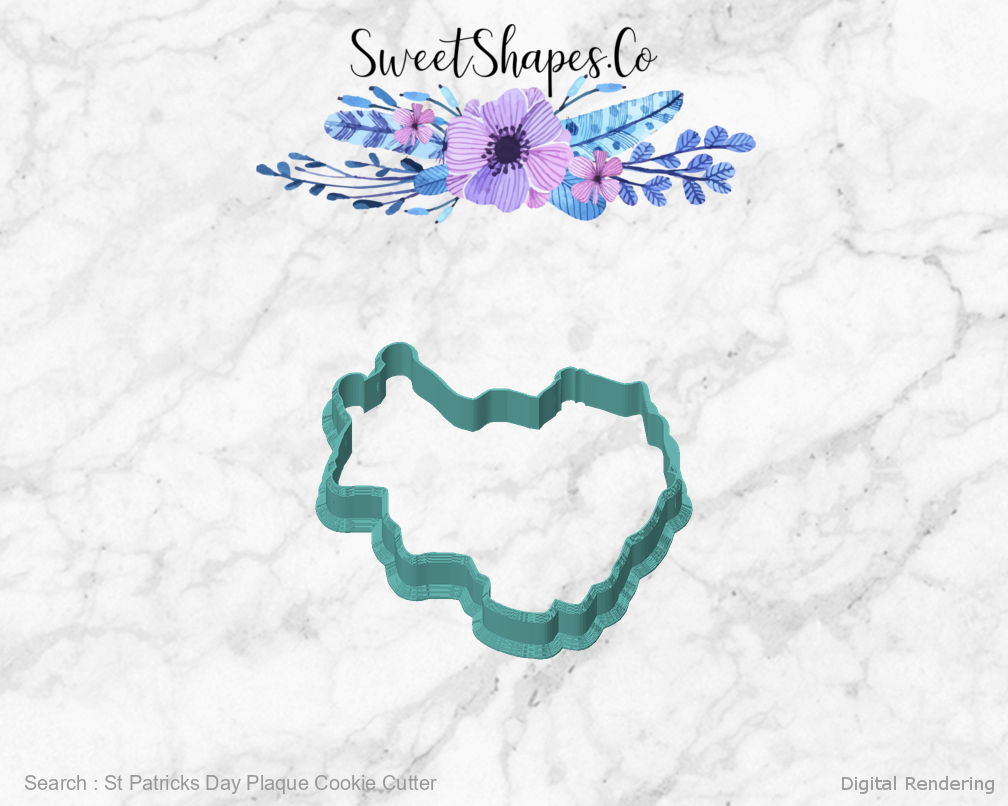 St Patricks Day Plaque Cookie Cutter — front view