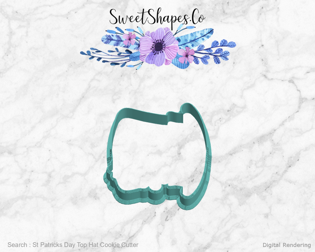 St Patricks Day Top Hat Cookie Cutter — left view
