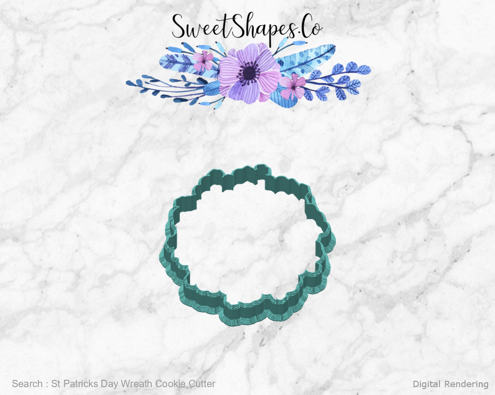 St Patricks Day Wreath Cookie Cutter — back view