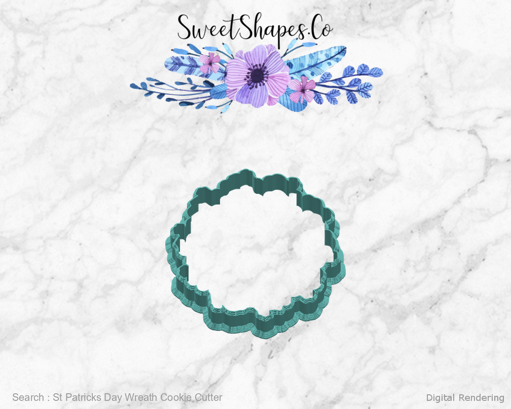 St Patricks Day Wreath Cookie Cutter — right view