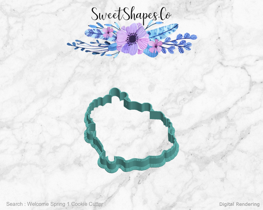 Welcome Spring 1 Cookie Cutter — left view
