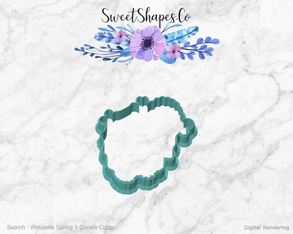 Welcome Spring 1 Cookie Cutter — front view