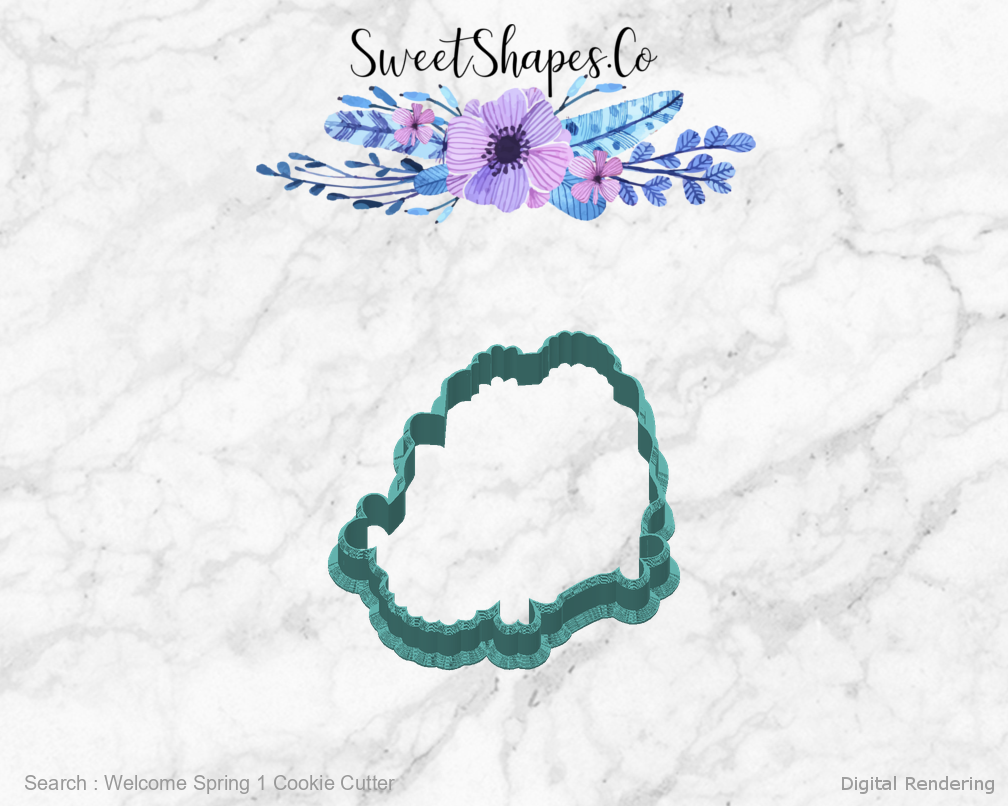 Welcome Spring 1 Cookie Cutter — back view