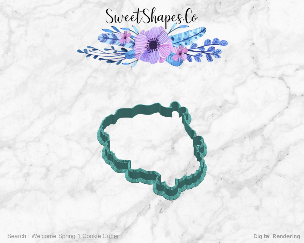 Welcome Spring 1 Cookie Cutter — right view