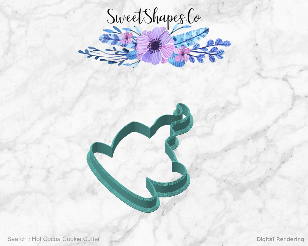 Hot Cocoa Cookie Cutter — angled front view