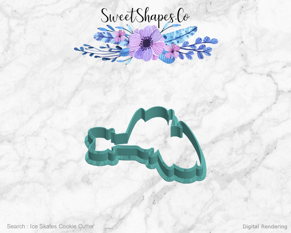 Ice Skates Cookie Cutter — left view