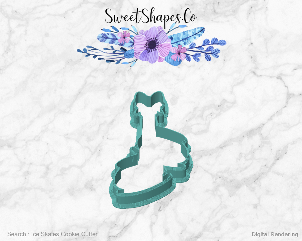 Ice Skates Cookie Cutter — front view