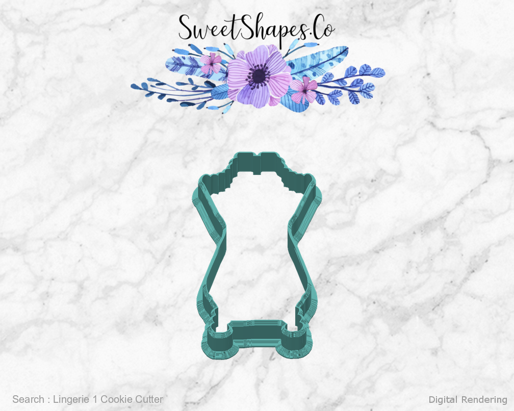 Lingerie 1 Cookie Cutter — back view