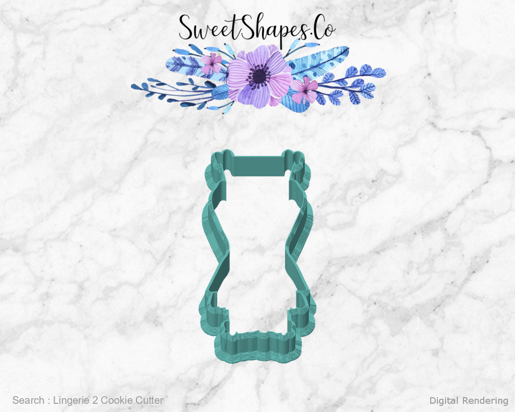 Lingerie 2 Cookie Cutter — front view