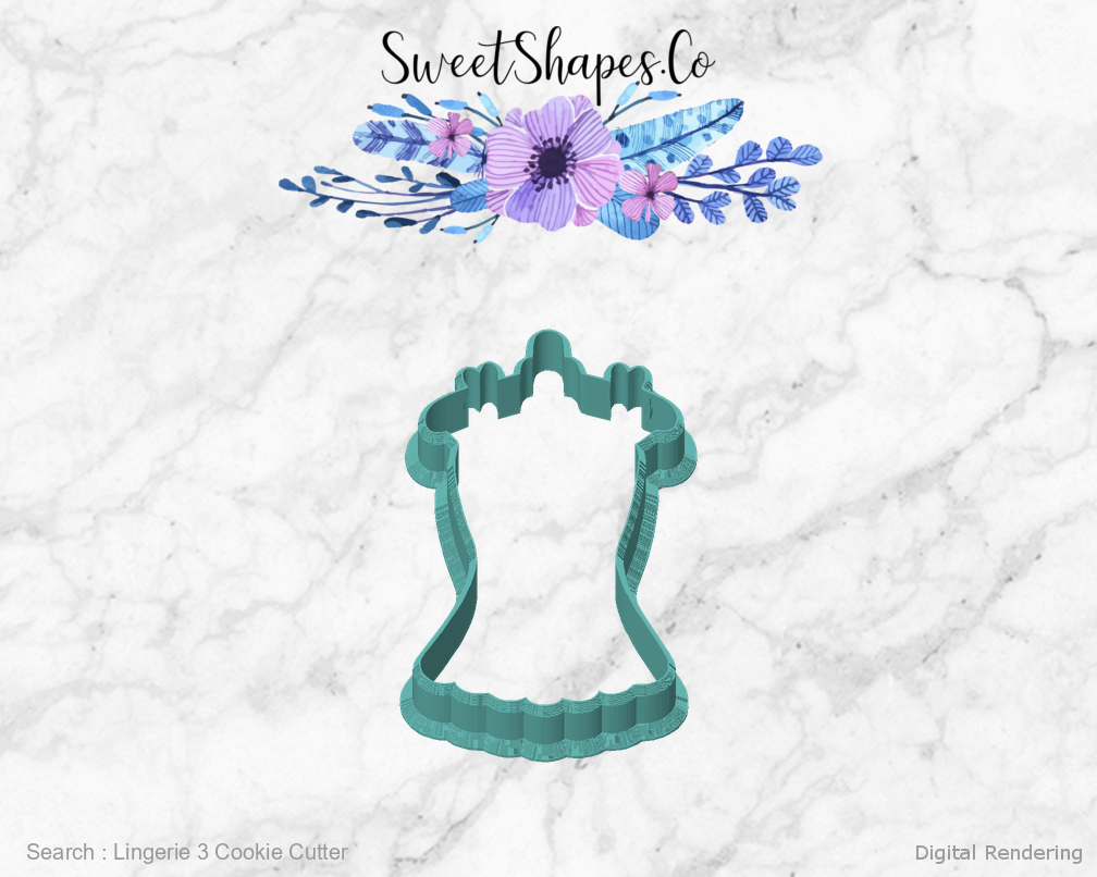 Lingerie 3 Cookie Cutter — front view