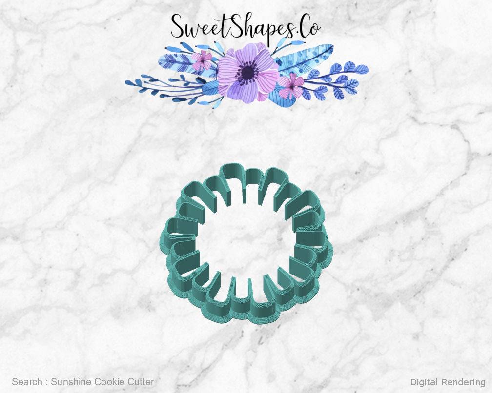 Sunshine Cookie Cutter — angled front view