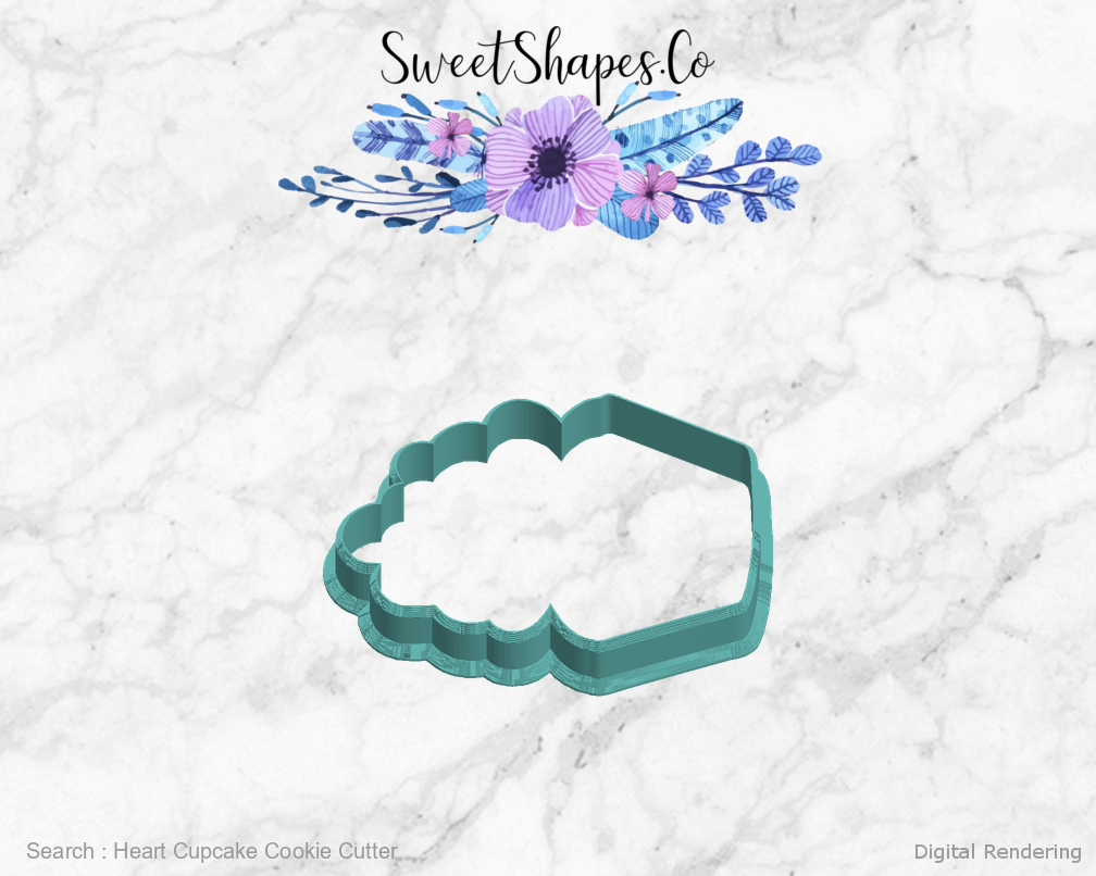 Heart Cupcake Cookie Cutter — left view