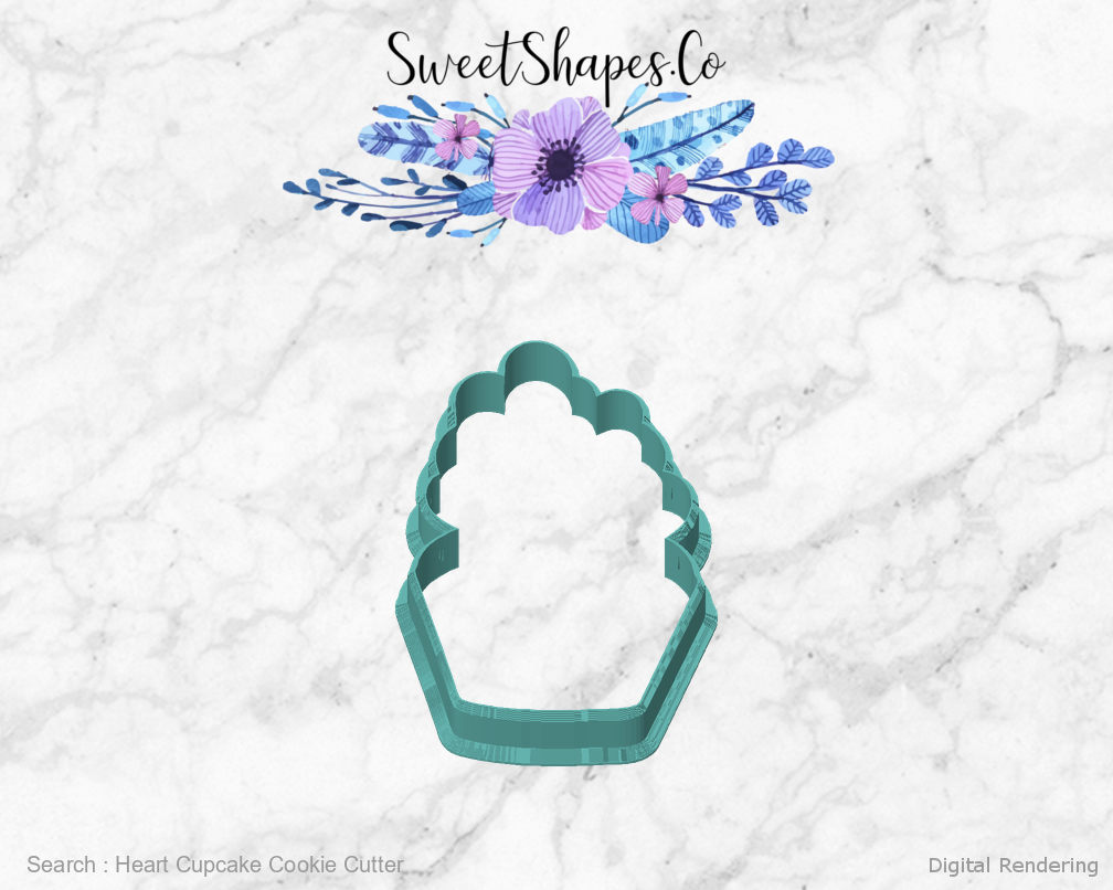 Heart Cupcake Cookie Cutter — front view