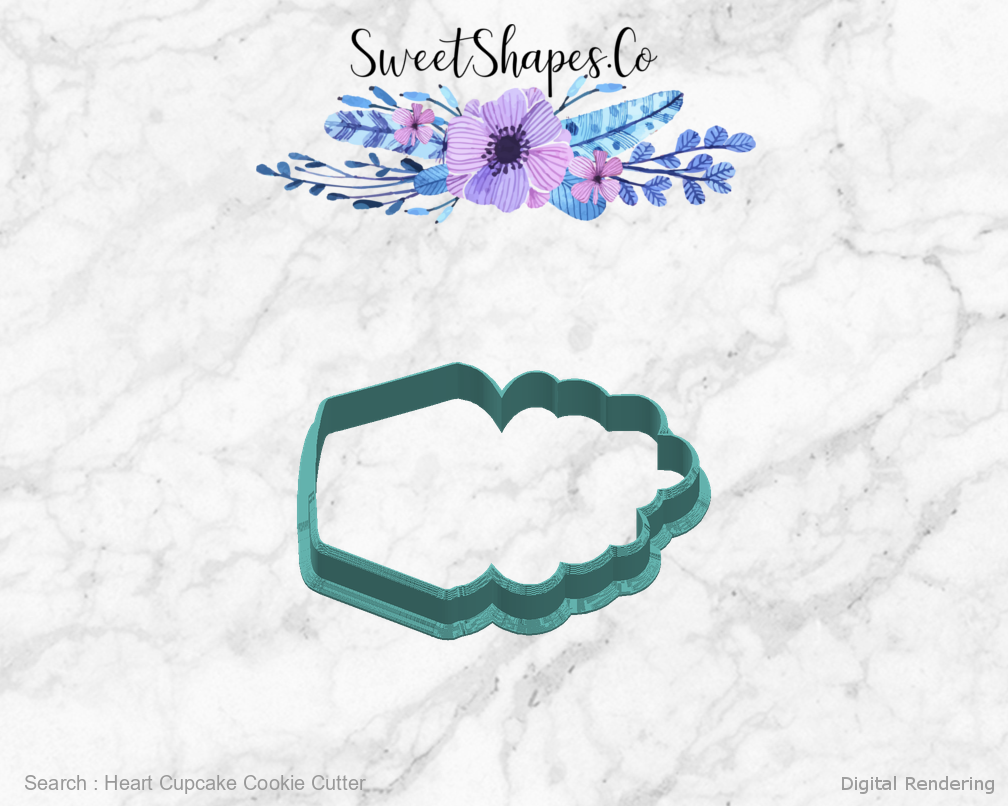 Heart Cupcake Cookie Cutter — right view