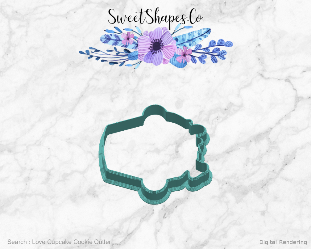 Love Cupcake Cookie Cutter — right view