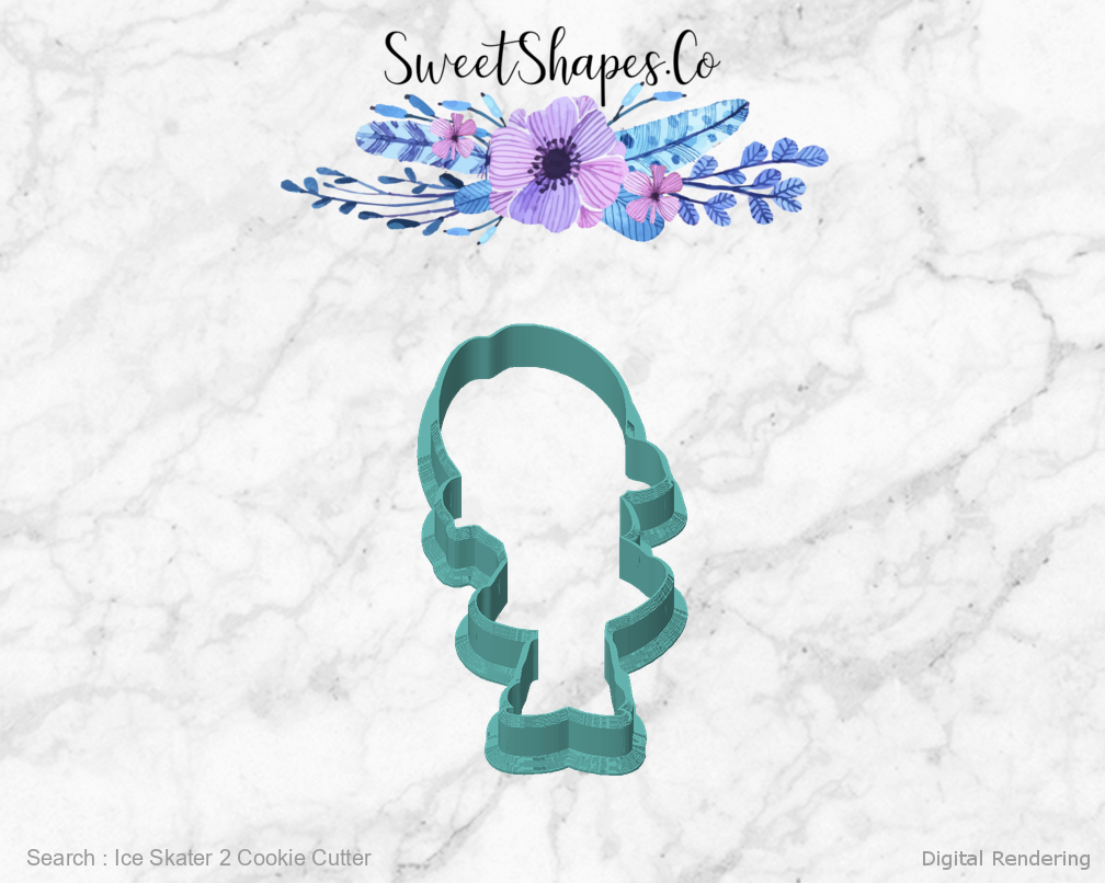 Ice Skater 2 Cookie Cutter — front view