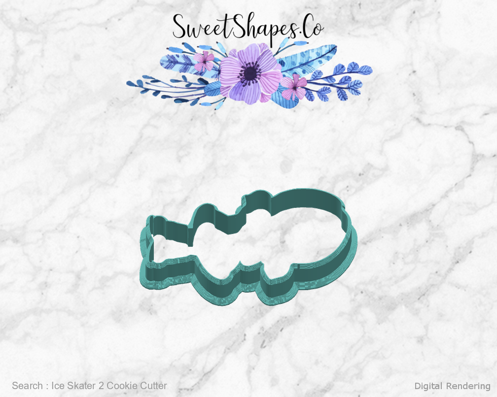 Ice Skater 2 Cookie Cutter — right view