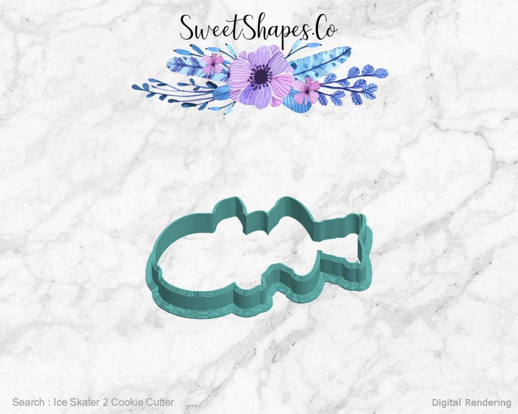 Ice Skater 2 Cookie Cutter — left view