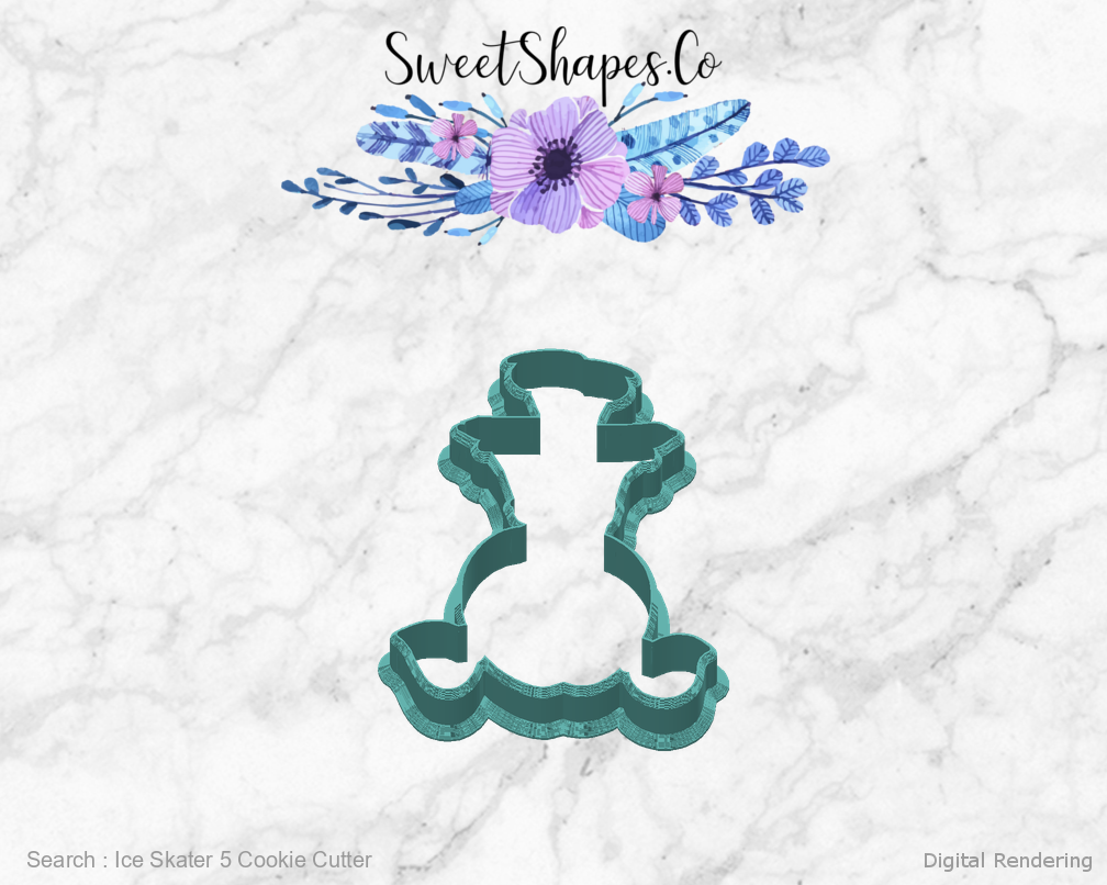 Ice Skater 5 Cookie Cutter — back view