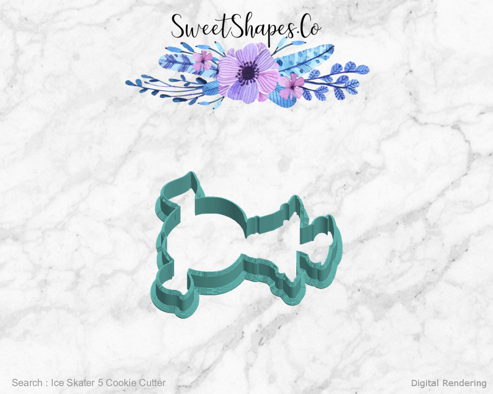 Ice Skater 5 Cookie Cutter — left view
