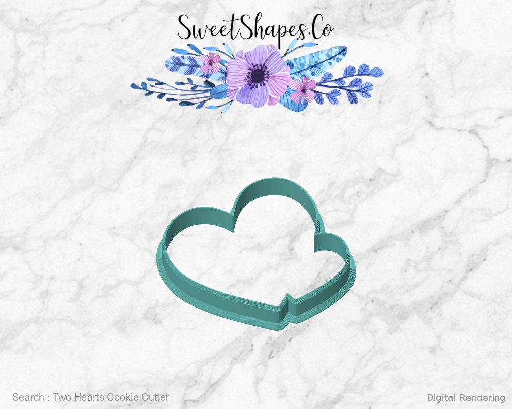 Two Hearts Cookie Cutter — front view