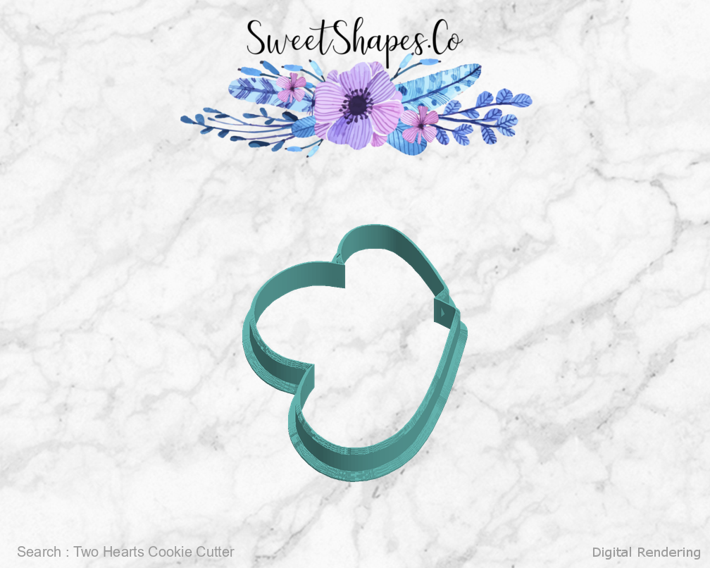 Two Hearts Cookie Cutter — left view