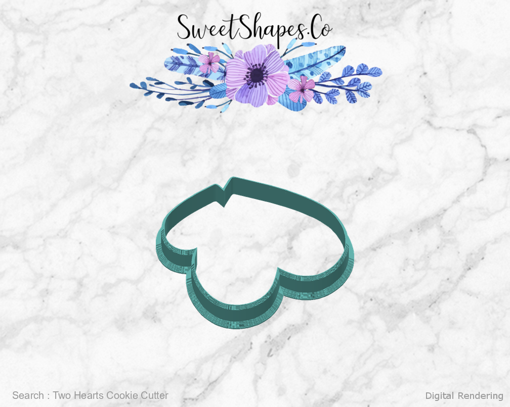 Two Hearts Cookie Cutter — back view