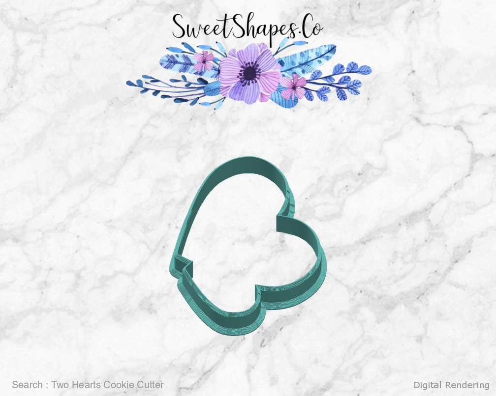 Two Hearts Cookie Cutter — right view