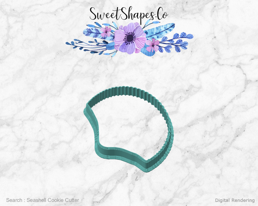 Seashell Cookie Cutter — angled front view