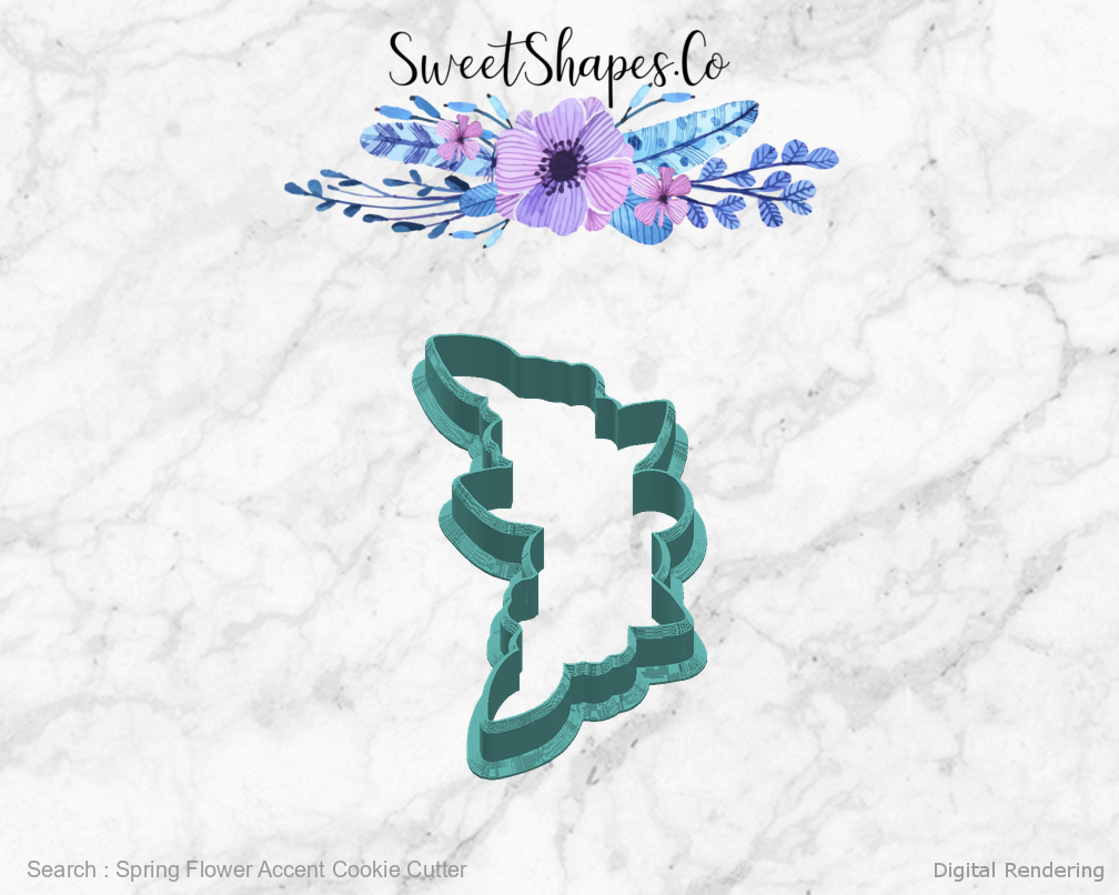Spring Flower Accent Cookie Cutter — right view