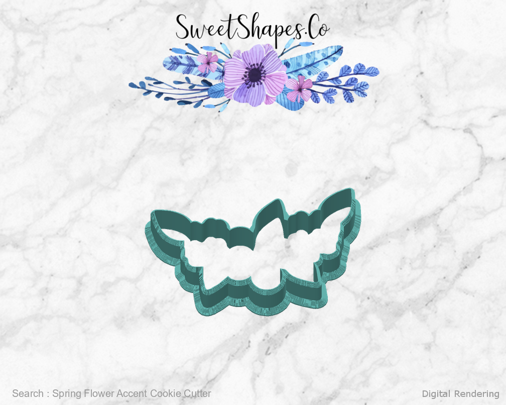 Spring Flower Accent Cookie Cutter — back view