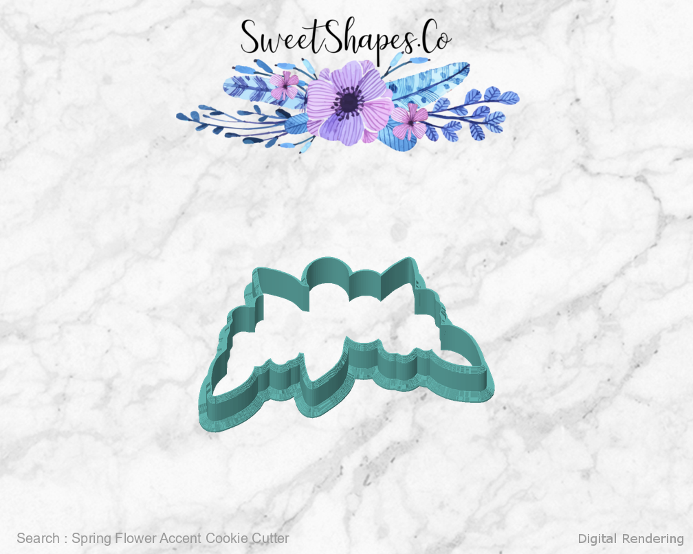 Spring Flower Accent Cookie Cutter — front view