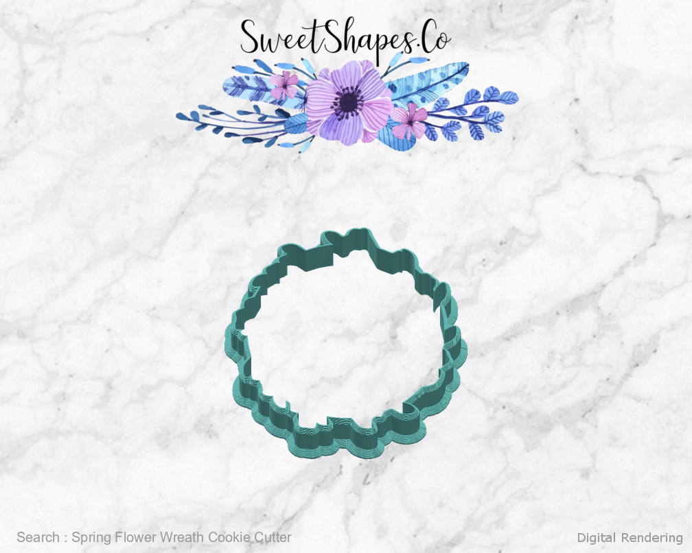 Spring Flower Wreath Cookie Cutter — right view