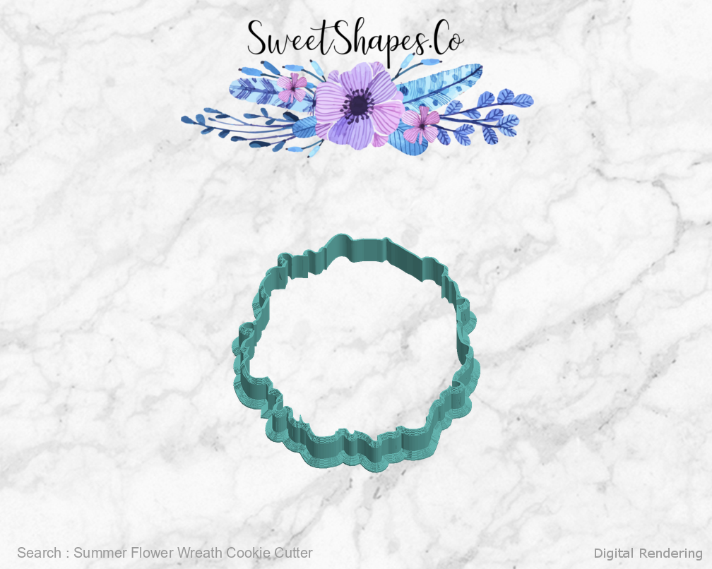 Summer Flower Wreath Cookie Cutter — left view