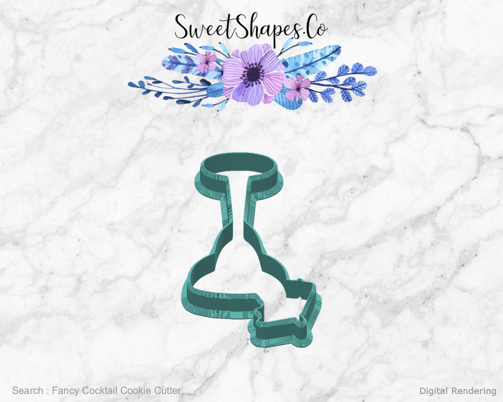 Fancy Cocktail Cookie Cutter — back view