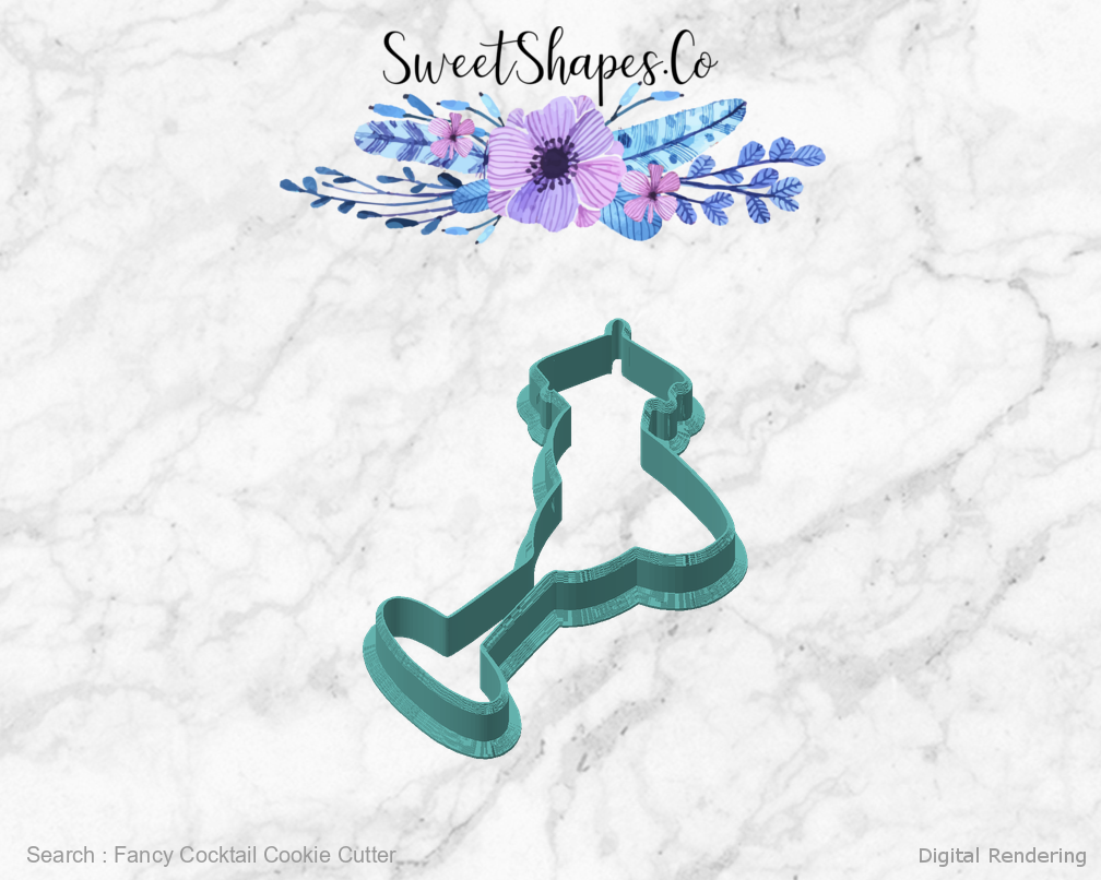 Fancy Cocktail Cookie Cutter — angled front view